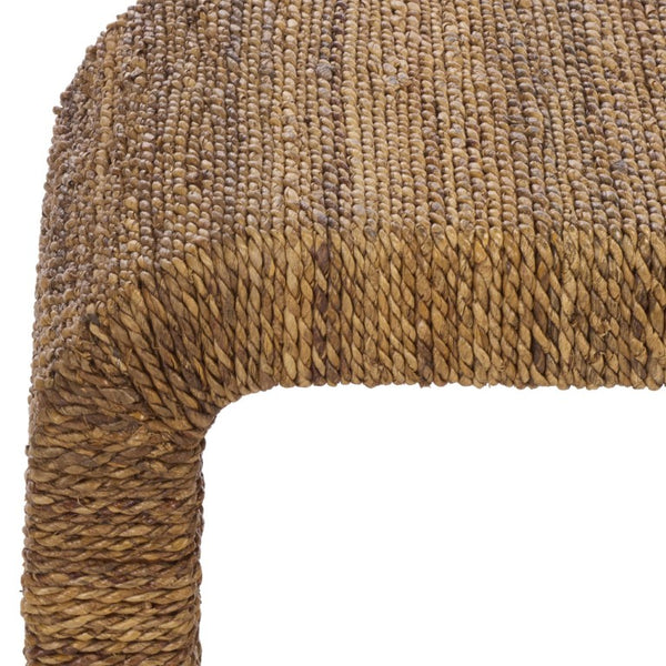 Safavieh Akina Handwoven Abaca Fiber Bench Solid Wood Frame Organic Coastal Entryway Accent CWK2041A