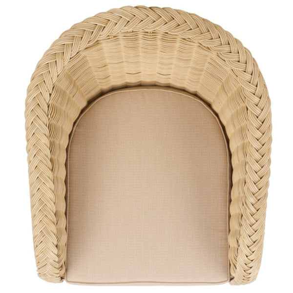 Safavieh Macintosh Woven Rattan Accent Chair Bohemian Coastal Airy Frame with Foam Cushion CWK2043A