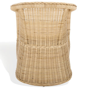 Safavieh Macintosh Woven Rattan Accent Chair Bohemian Coastal Airy Frame with Foam Cushion CWK2043A