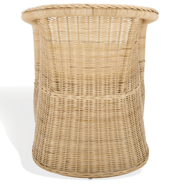 Safavieh Macintosh Woven Rattan Accent Chair Bohemian Coastal Airy Frame with Foam Cushion CWK2043A