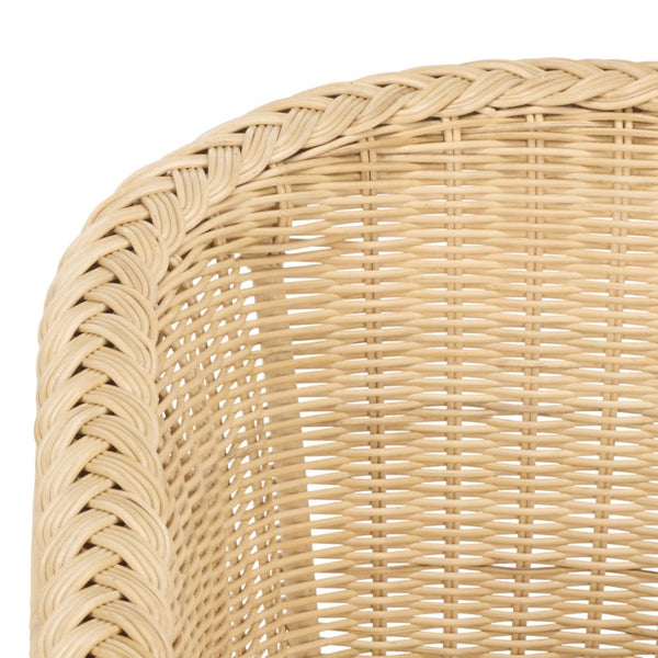 Safavieh Macintosh Woven Rattan Accent Chair Bohemian Coastal Airy Frame with Foam Cushion CWK2043A