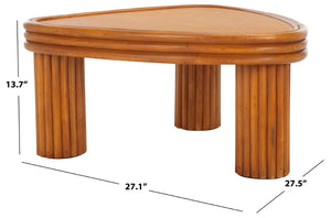Safavieh BAYARD Rattan Triangle Coffee Table - Sculptural Natural Design for Modern Living Spaces & Offices CWK3009A