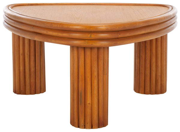 Safavieh BAYARD Rattan Triangle Coffee Table - Sculptural Natural Design for Modern Living Spaces & Offices CWK3009A
