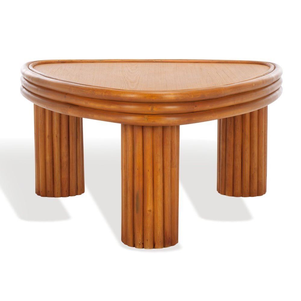 Safavieh BAYARD Rattan Triangle Coffee Table - Sculptural Natural Design for Modern Living Spaces & Offices CWK3009A