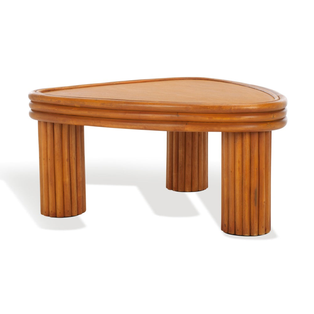 Safavieh BAYARD Rattan Triangle Coffee Table - Sculptural Natural Design for Modern Living Spaces & Offices CWK3009A