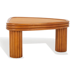 Safavieh BAYARD Rattan Triangle Coffee Table - Sculptural Natural Design for Modern Living Spaces & Offices CWK3009A