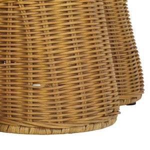 Safavieh HYLDA Round Rattan Accent Table - Stylish Natural Design for Living Room, Bedroom, or Patio Use CWK3011A