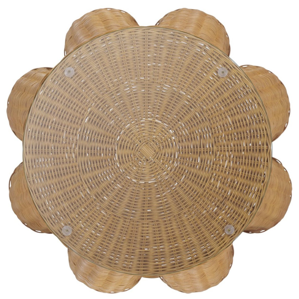 Safavieh HYLDA Round Rattan Accent Table - Stylish Natural Design for Living Room, Bedroom, or Patio Use CWK3011A
