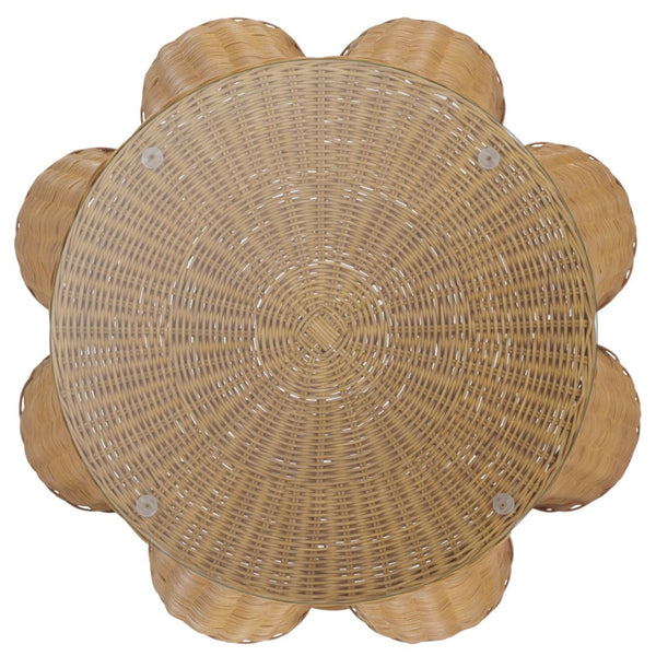 Safavieh HYLDA Round Rattan Accent Table - Stylish Natural Design for Living Room, Bedroom, or Patio Use CWK3011A