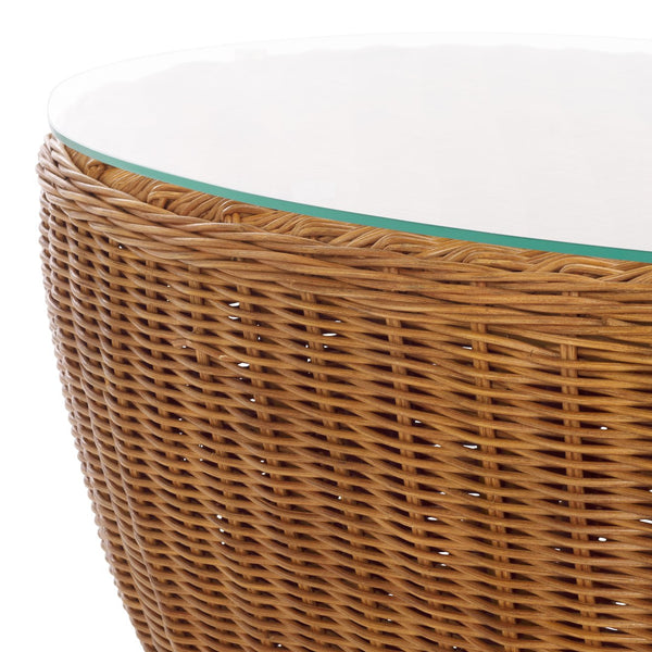 Safavieh Hylda Rattan Coffee Table - Natural Elegance & Rustic Charm For Living Room, Patio & Sunroom Decor Natural Rattan Fitrit ,Tempered Glass ,Rattan 1,2 Pole Cwk3012a