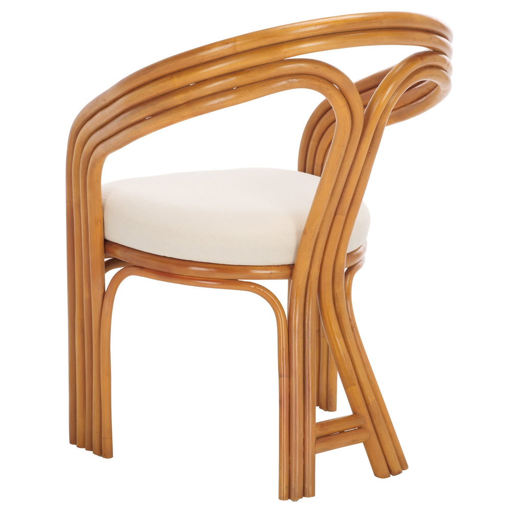 Safavieh Jennabrook Rattan Pole Accent Chair - Natural & White, Elegant Comfort For Stylish Living Spaces Natural ,White Rattan 3,4 Pole ,Fabric ,Foam ,Plywood Cwk3013a