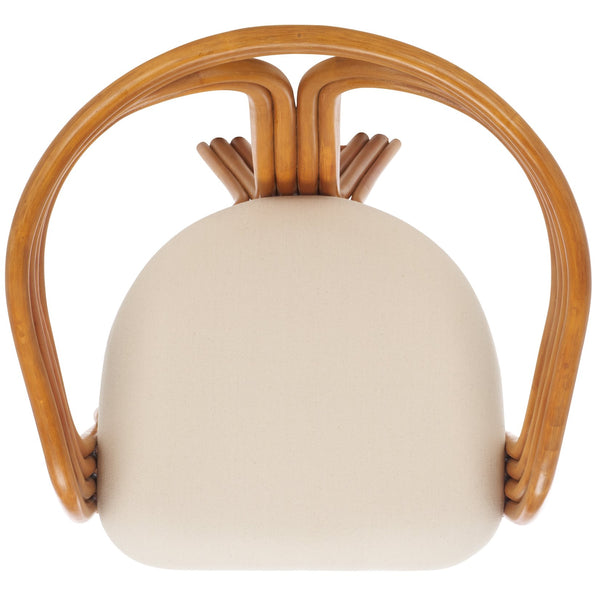 Safavieh Jennabrook Rattan Pole Accent Chair - Natural & White, Elegant Comfort For Stylish Living Spaces Natural ,White Rattan 3,4 Pole ,Fabric ,Foam ,Plywood Cwk3013a