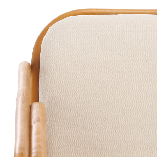 Safavieh Brauner Rattan Pole Accent Chair - Natural & White, Stylish Comfort With Rustic Charm For Your Home Natural ,White Rattan 3,4 Pole ,Fabric ,Foam ,Rattan Cwk3014a