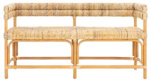 Safavieh Elexa Banana Weaving Bench - Handcrafted Natural Rattan & Banana Textile For Stylish Comfort Natural Rattan 1,2 Pole ,Banana Weaving ,Plywood Cwk3015a