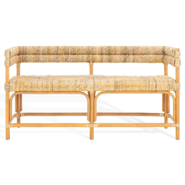 Safavieh ELEXA Banana Weaving Bench – Handcrafted Rattan Seating for Modern, Coastal, and Bohemian Interiors CWK3015A