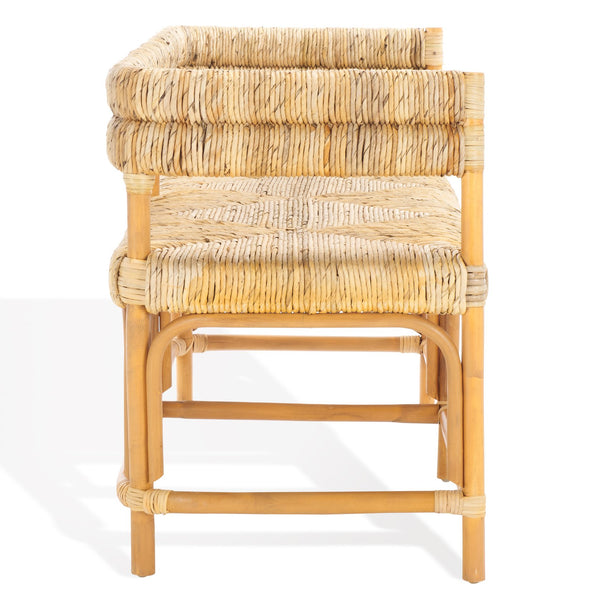 Safavieh Elexa Banana Weaving Bench - Handcrafted Natural Rattan & Banana Textile For Stylish Comfort Natural Rattan 1,2 Pole ,Banana Weaving ,Plywood Cwk3015a