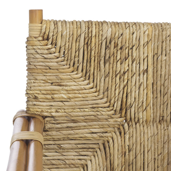 Safavieh Elexa Banana Weaving Accent Chair - Natural & White | Chic Comfort For Stylish Home Décor Spaces Natural ,White Rattan 3,4 Pole ,Fabric ,Foam ,Plywood ,Banana Weaving Cwk3016a