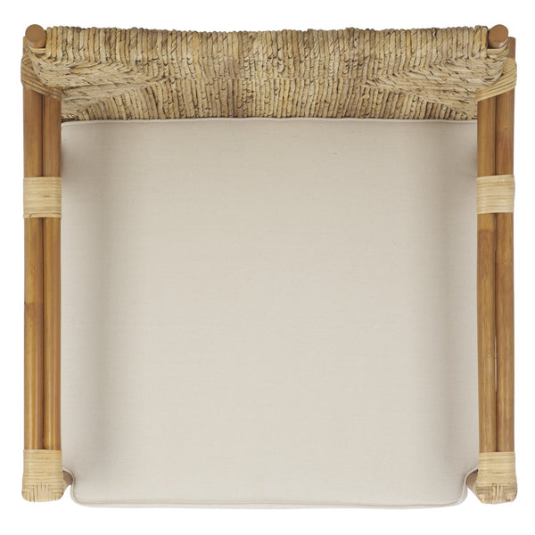 Safavieh Elexa Banana Weaving Accent Chair - Natural & White | Chic Comfort For Stylish Home Décor Spaces Natural ,White Rattan 3,4 Pole ,Fabric ,Foam ,Plywood ,Banana Weaving Cwk3016a