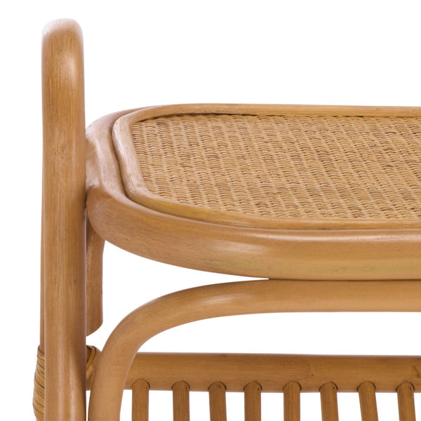 Safavieh BAYARD Rattan Accent Table with Integrated Magazine Holder - Hand-Woven Natural Design for Cozy Spaces CWK3017A