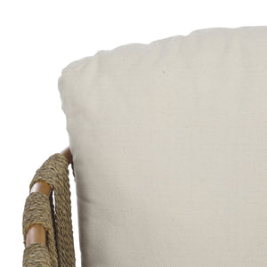 Safavieh Donatello Rattan Pole Accent Chair - Elegant Natural & White Design For Stylish Living Spaces Natural ,White Rattan 3,4 Pole ,Fabric ,Foam ,Rattan Core Cwk3019a