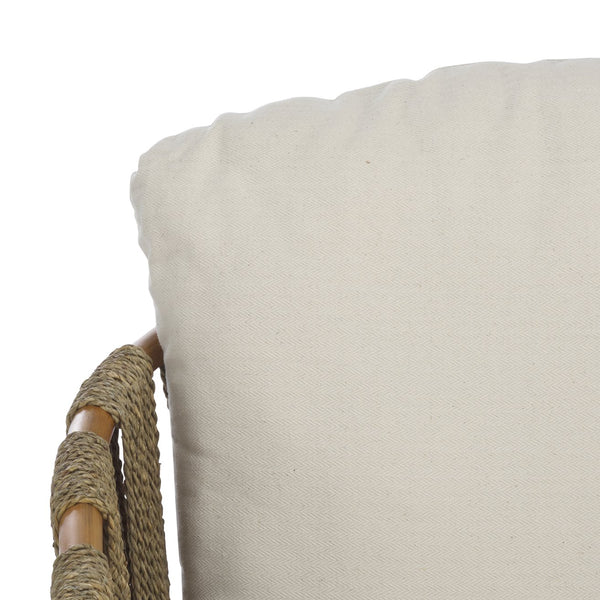 Safavieh Donatello Rattan Pole Accent Chair - Elegant Natural & White Design For Stylish Living Spaces Natural ,White Rattan 3,4 Pole ,Fabric ,Foam ,Rattan Core Cwk3019a