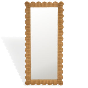Safavieh Glendetta Woven Rattan Full Length Floor Mirror Bohemian Coastal Bedroom Entryway CWK3021A