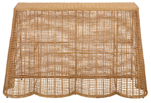 Jilliette Rattan Console Table — Handcrafted Wood & Metal Frame, Fitrit Accents, Coastal Chic Appeal