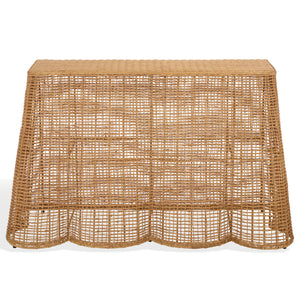 Jilliette Rattan Console Table — Handcrafted Wood & Metal Frame, Fitrit Accents, Coastal Chic Appeal