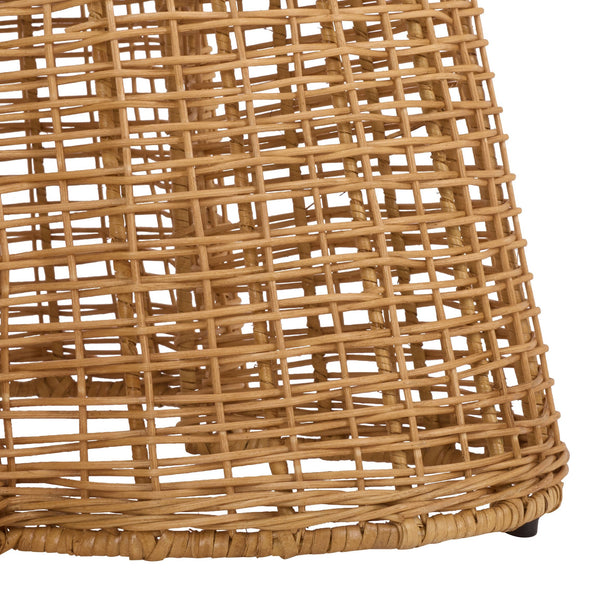 Jilliette Rattan Console Table — Handcrafted Wood & Metal Frame, Fitrit Accents, Coastal Chic Appeal