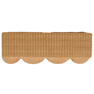 Jilliette Rattan Console Table — Handcrafted Wood & Metal Frame, Fitrit Accents, Coastal Chic Appeal