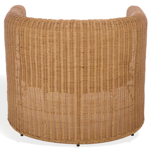 O'reilly Rattan Accent Chair — Lightweight Woven Rattan With Metal Frame, Foam-Padded Seat, Coastal Chic Comfort
