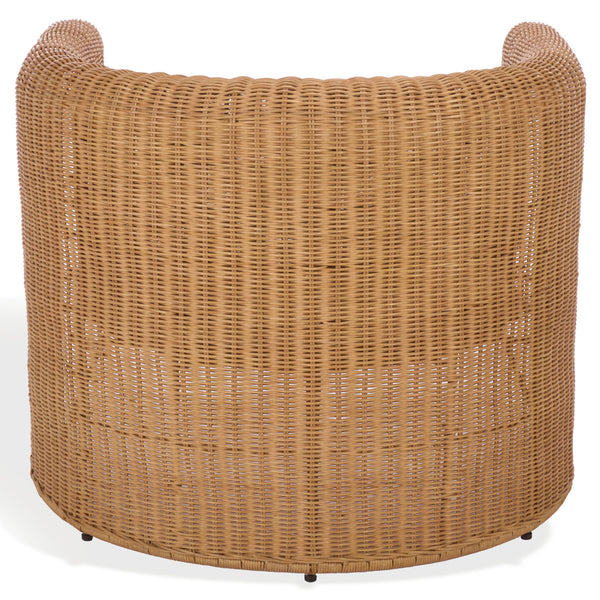 O'reilly Rattan Accent Chair — Lightweight Woven Rattan With Metal Frame, Foam-Padded Seat, Coastal Chic Comfort