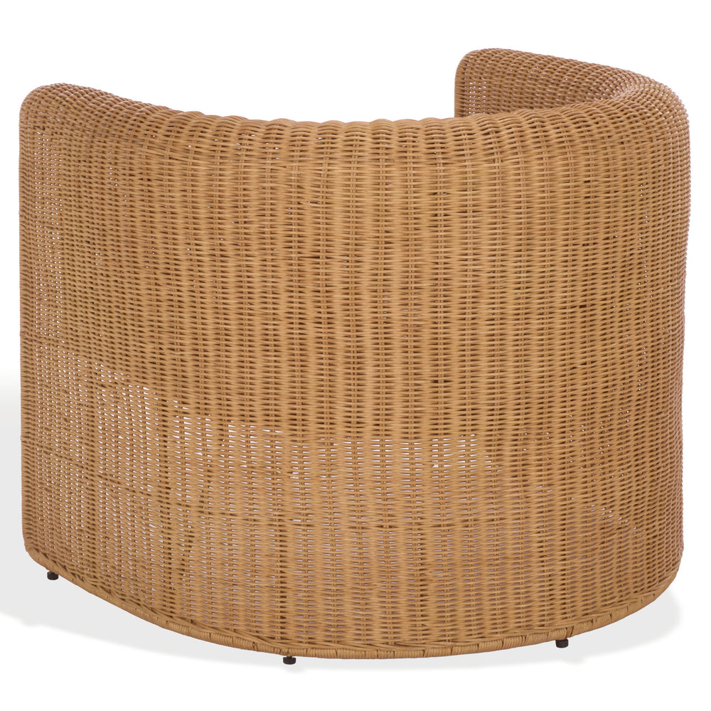 O'reilly Rattan Accent Chair — Lightweight Woven Rattan With Metal Frame, Foam-Padded Seat, Coastal Chic Comfort