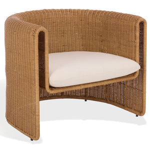 O'reilly Rattan Accent Chair — Lightweight Woven Rattan With Metal Frame, Foam-Padded Seat, Coastal Chic Comfort