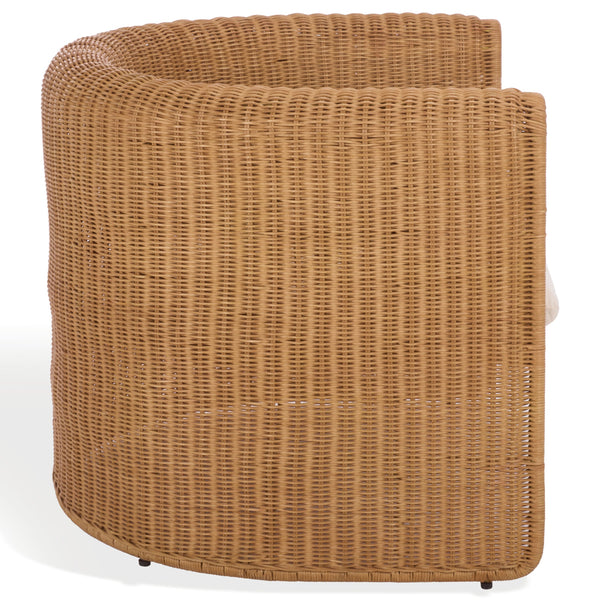 O'reilly Rattan Accent Chair — Lightweight Woven Rattan With Metal Frame, Foam-Padded Seat, Coastal Chic Comfort