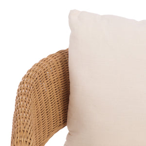 Leanna Rattan Swivel Chair With Handwoven Rattan, Powder‑Coated Metal Frame And Plush Cushion For Cozy Accent Seating