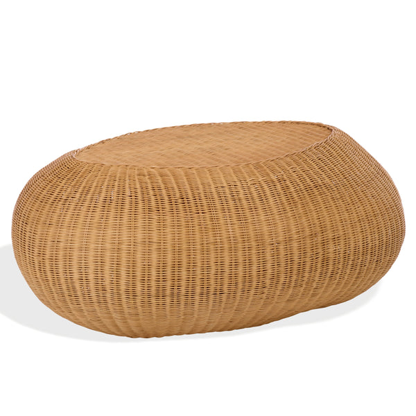 O'reilly Rattan Oval Coffee Table — Handwoven Rattan Frame, Sculptural Design, Coastal-Friendly Living Piece