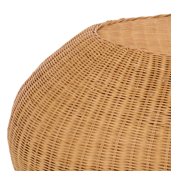 O'reilly Rattan Oval Coffee Table — Handwoven Rattan Frame, Sculptural Design, Coastal-Friendly Living Piece