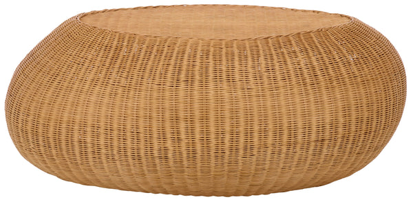 O'reilly Rattan Oval Coffee Table — Handwoven Rattan Frame, Sculptural Design, Coastal-Friendly Living Piece