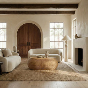 O'reilly Rattan Oval Coffee Table — Handwoven Rattan Frame, Sculptural Design, Coastal-Friendly Living Piece