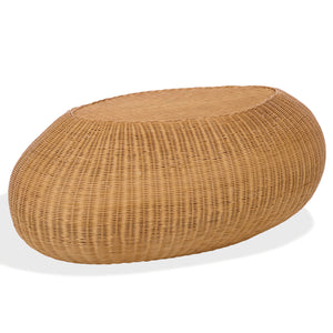 O'reilly Rattan Oval Coffee Table — Handwoven Rattan Frame, Sculptural Design, Coastal-Friendly Living Piece