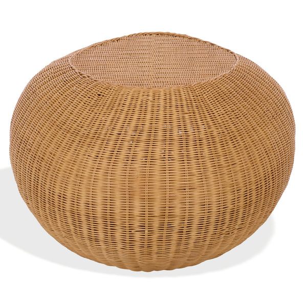 O'reilly Rattan Oval Coffee Table — Handwoven Rattan Frame, Sculptural Design, Coastal-Friendly Living Piece