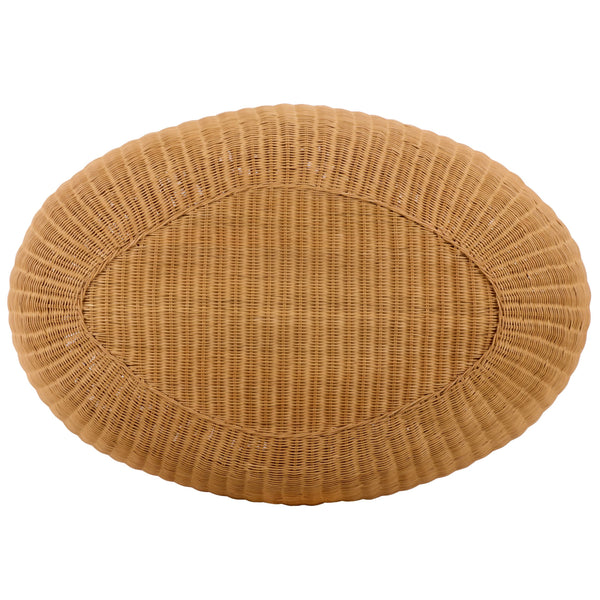 O'reilly Rattan Oval Coffee Table — Handwoven Rattan Frame, Sculptural Design, Coastal-Friendly Living Piece