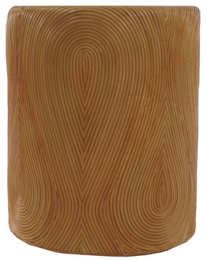 Rhynne Round Rattan Accent Table — Handwoven Solid Wood Frame, Versatile Side Table For Home Decor