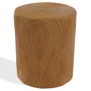 Rhynne Round Rattan Accent Table — Handwoven Solid Wood Frame, Versatile Side Table For Home Decor