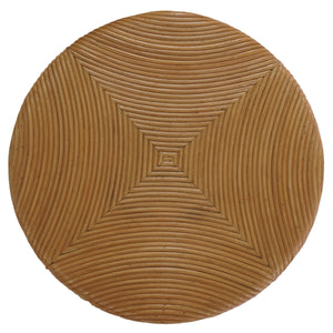 Rhynne Round Rattan Accent Table — Handwoven Solid Wood Frame, Versatile Side Table For Home Decor