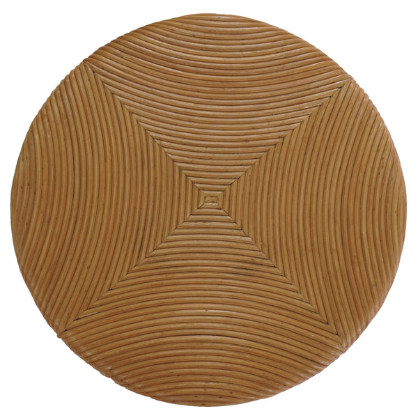 Rhynne Round Rattan Accent Table — Handwoven Solid Wood Frame, Versatile Side Table For Home Decor