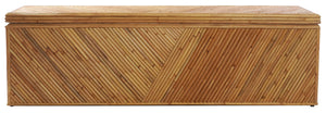 Zoeigh Rattan Trunk Handcrafted Woven Storage Bench With Wood Frame—Rustic Coastal Boho Accent, 62.2"