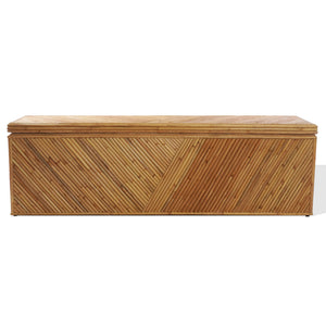 Zoeigh Rattan Trunk Handcrafted Woven Storage Bench With Wood Frame—Rustic Coastal Boho Accent, 62.2"