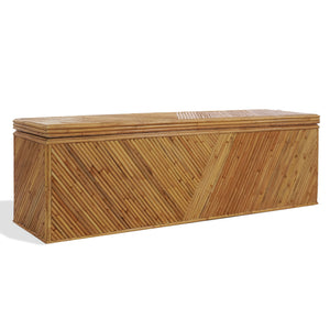 Zoeigh Rattan Trunk Handcrafted Woven Storage Bench With Wood Frame—Rustic Coastal Boho Accent, 62.2"